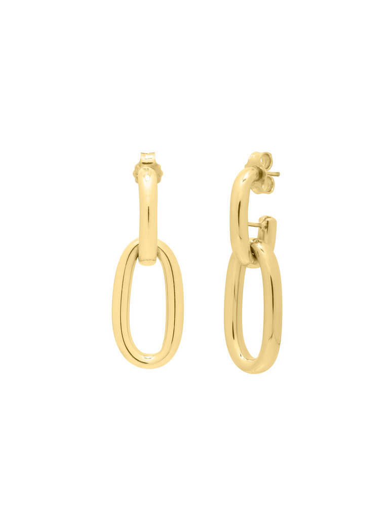 Par Arete Con Dije Ovalado Oro 14k