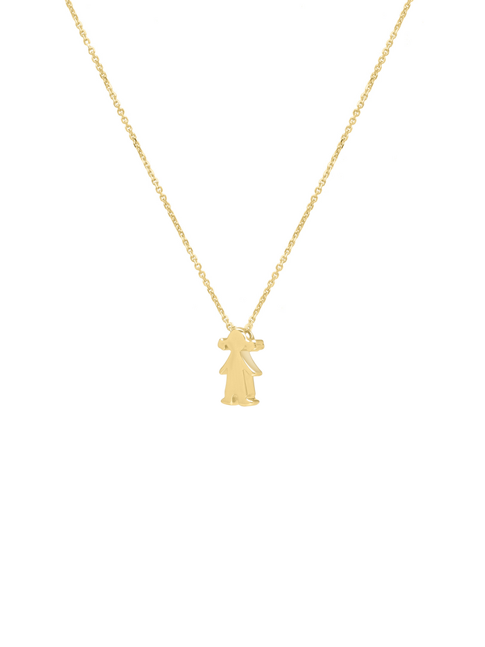 Collar Con Dije Niños Oro 14k