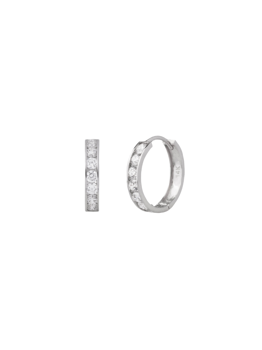 Par Arracada Con Zirconias 15 mm Oro 14k