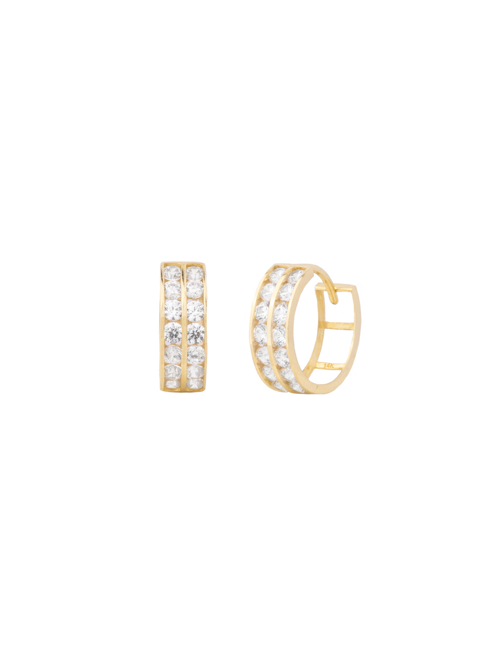 Par Arracada Gruesa Con Zirconias 13 mm