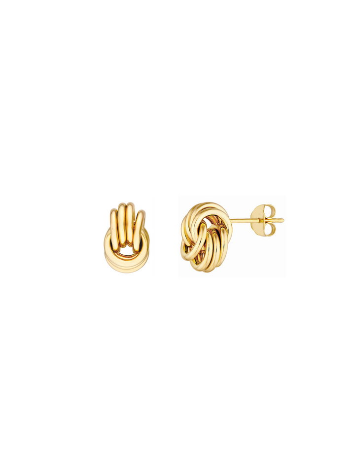 Par Arete Circulos Enlazados Oro 14k
