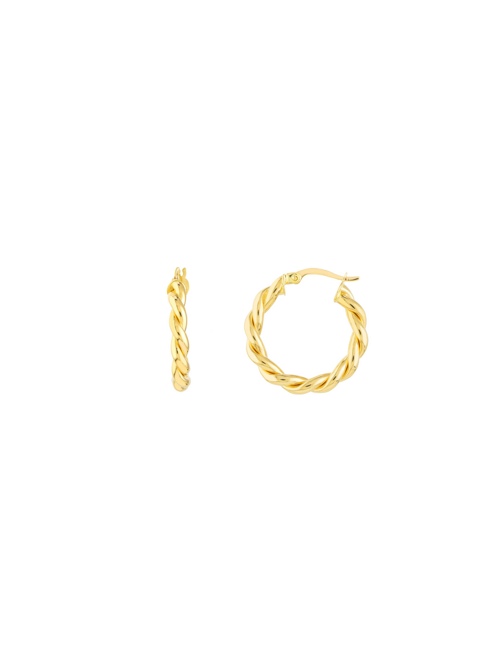 Par Arracada Trenzada 21 mm Oro 14k