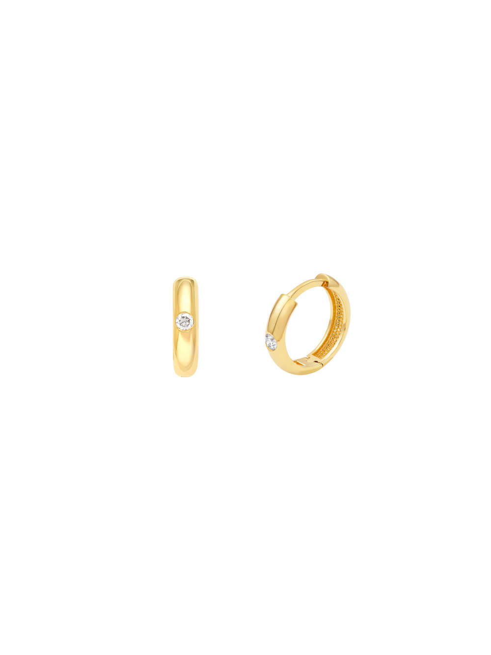 Par Arracada Con Diamantes 0.06 Ct Oro 14k
