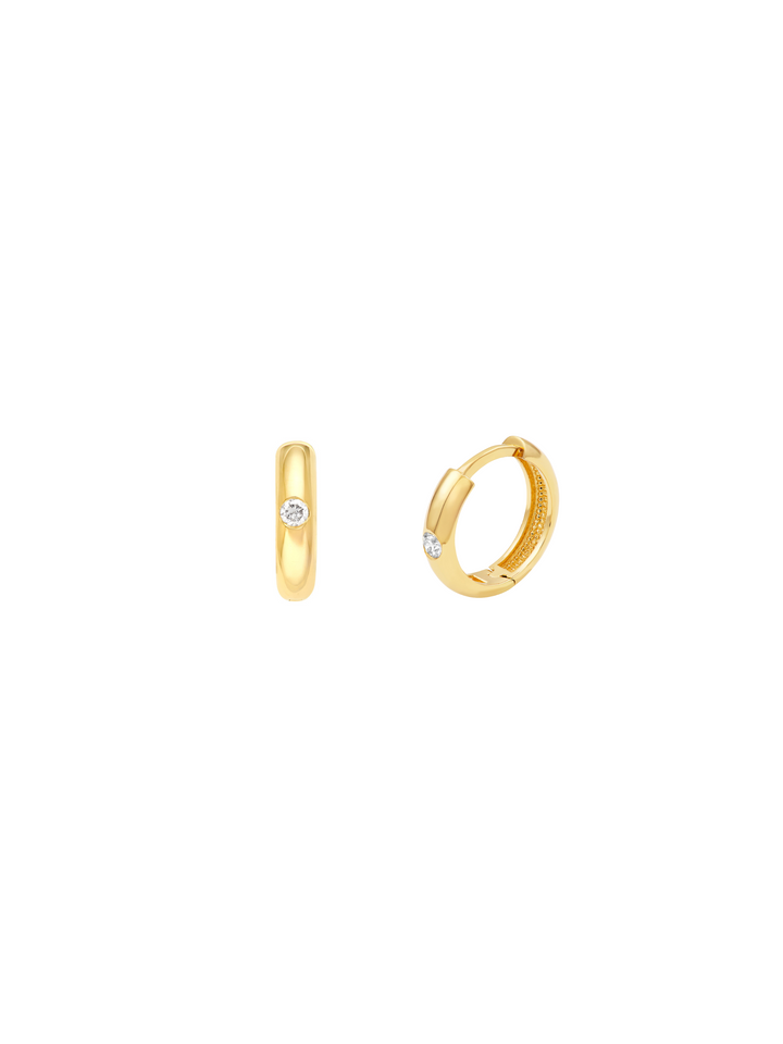 Par Arracada Con Diamantes 0.06 Ct Oro 14k