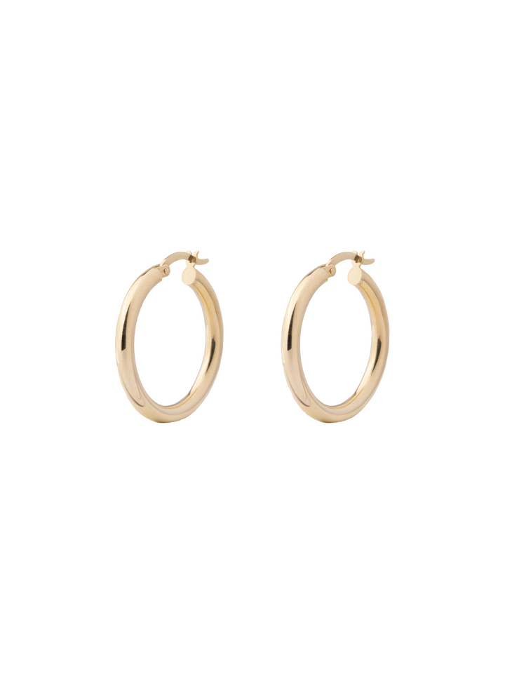 Par Arracada Lisa 26 mm Oro 14k