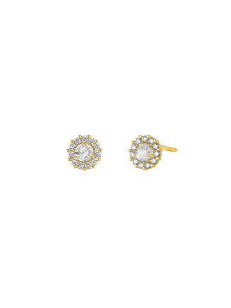 Arete Broquel Halo Diamantes 0.22 CT Oro 14k