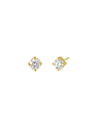 Arete Broquel Solitario Diamante 0.17 Ct Oro 14k