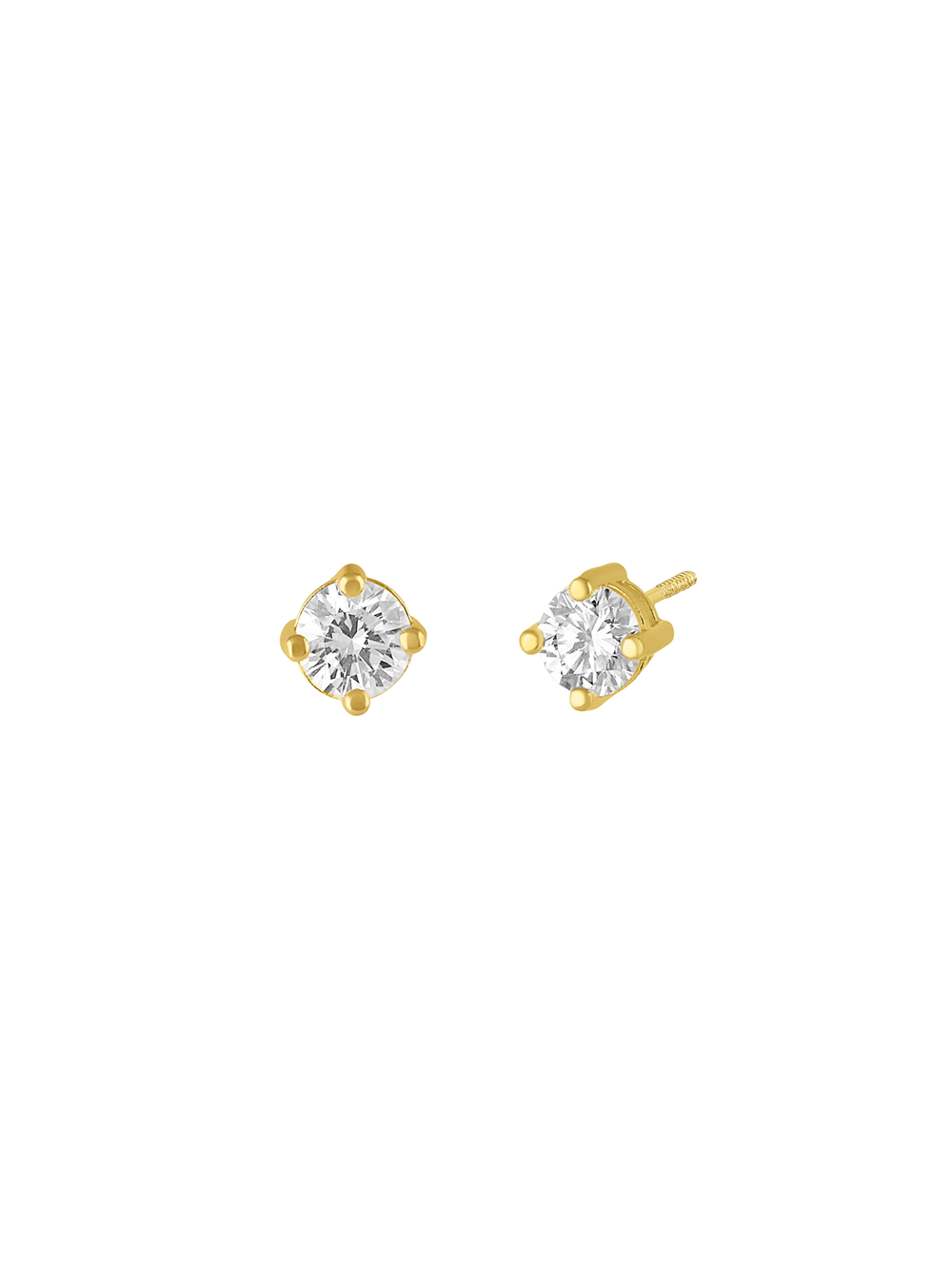 Arete Broquel Solitario Diamante 0.25 Ct Oro 14k