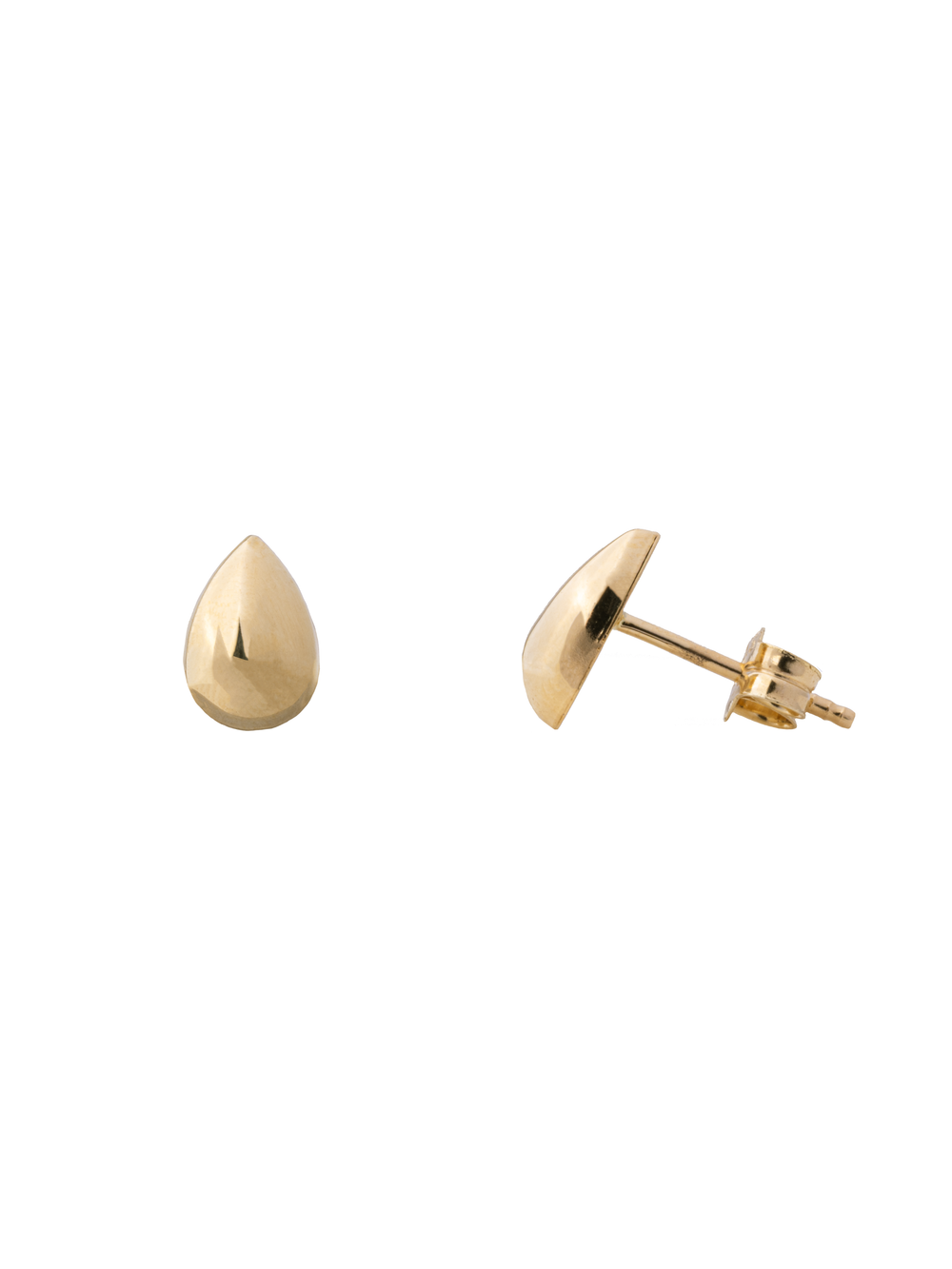 Par Arete Mini Gota Lisa Oro 14k