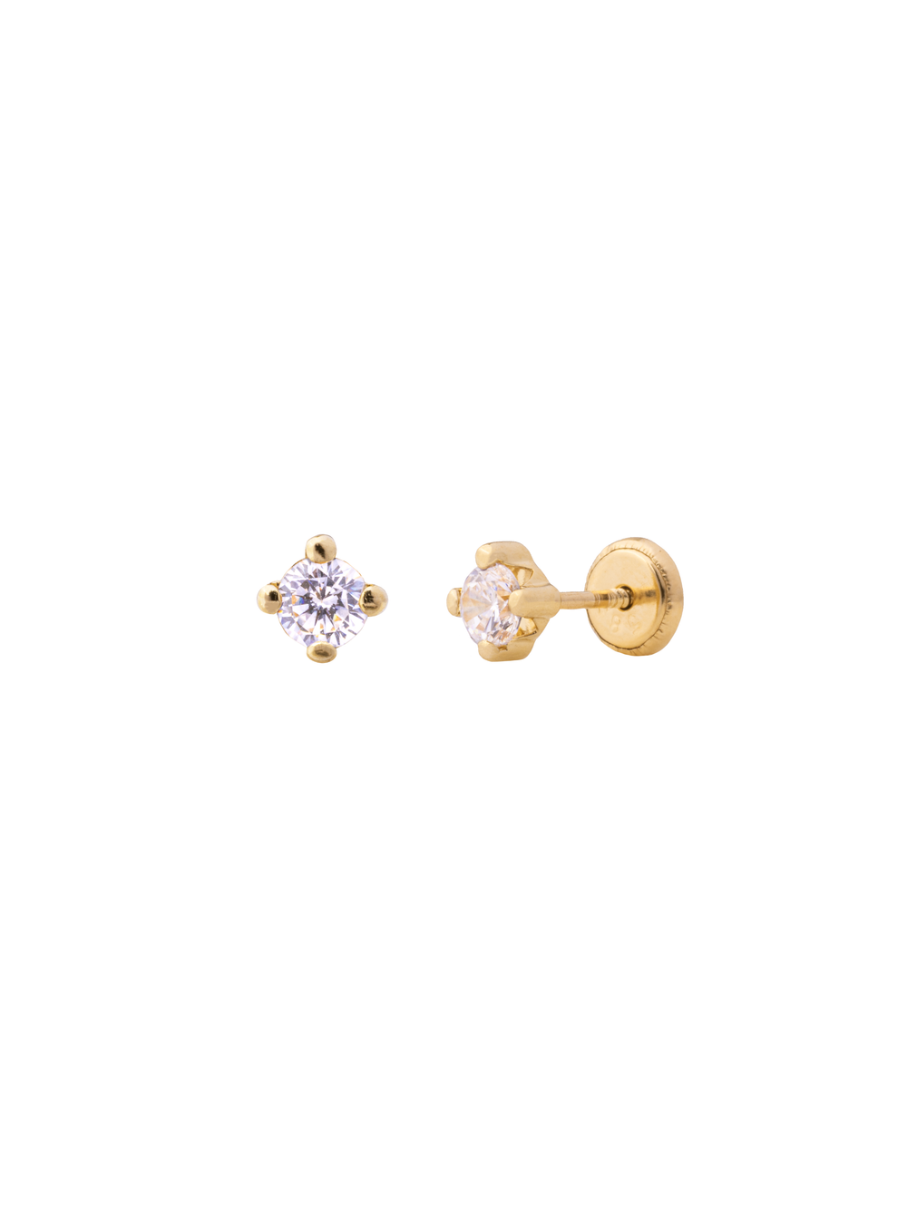 Broquel Zirconia Colores Oro 14k
