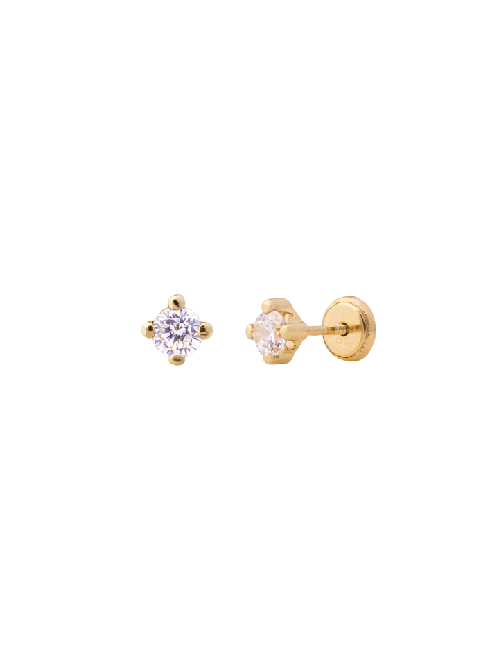 Broquel Zirconia Colores Oro 14k