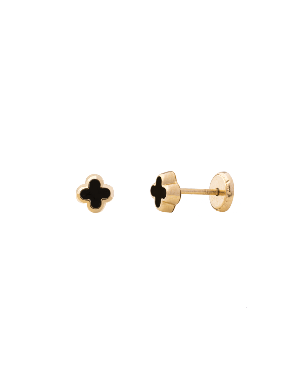 Broquel Trebol Colores Oro 14k