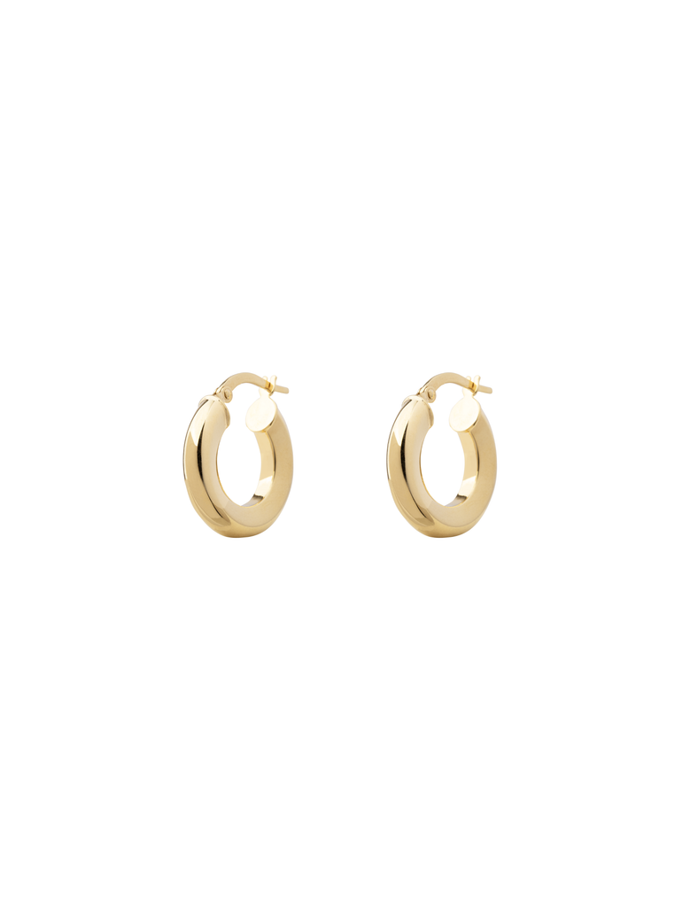 Par Arracada Lisa 18 mm Oro 14k