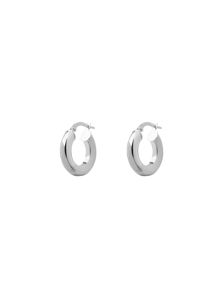 Par Arracada Lisa 18 mm Oro 14k