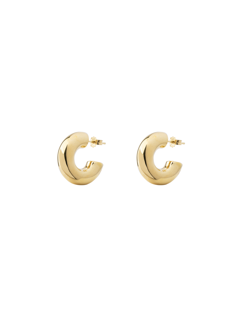Par Semi Arracada Chunky 21 mm Oro 14k