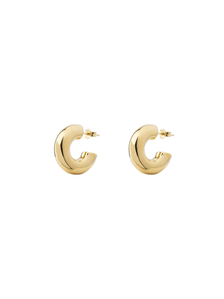 Par Semi Arracada Chunky 21 mm Oro 14k