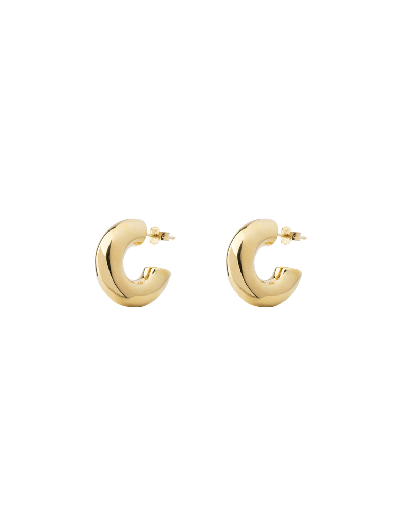 Par Semi Arracada Chunky 21 mm Oro 14k