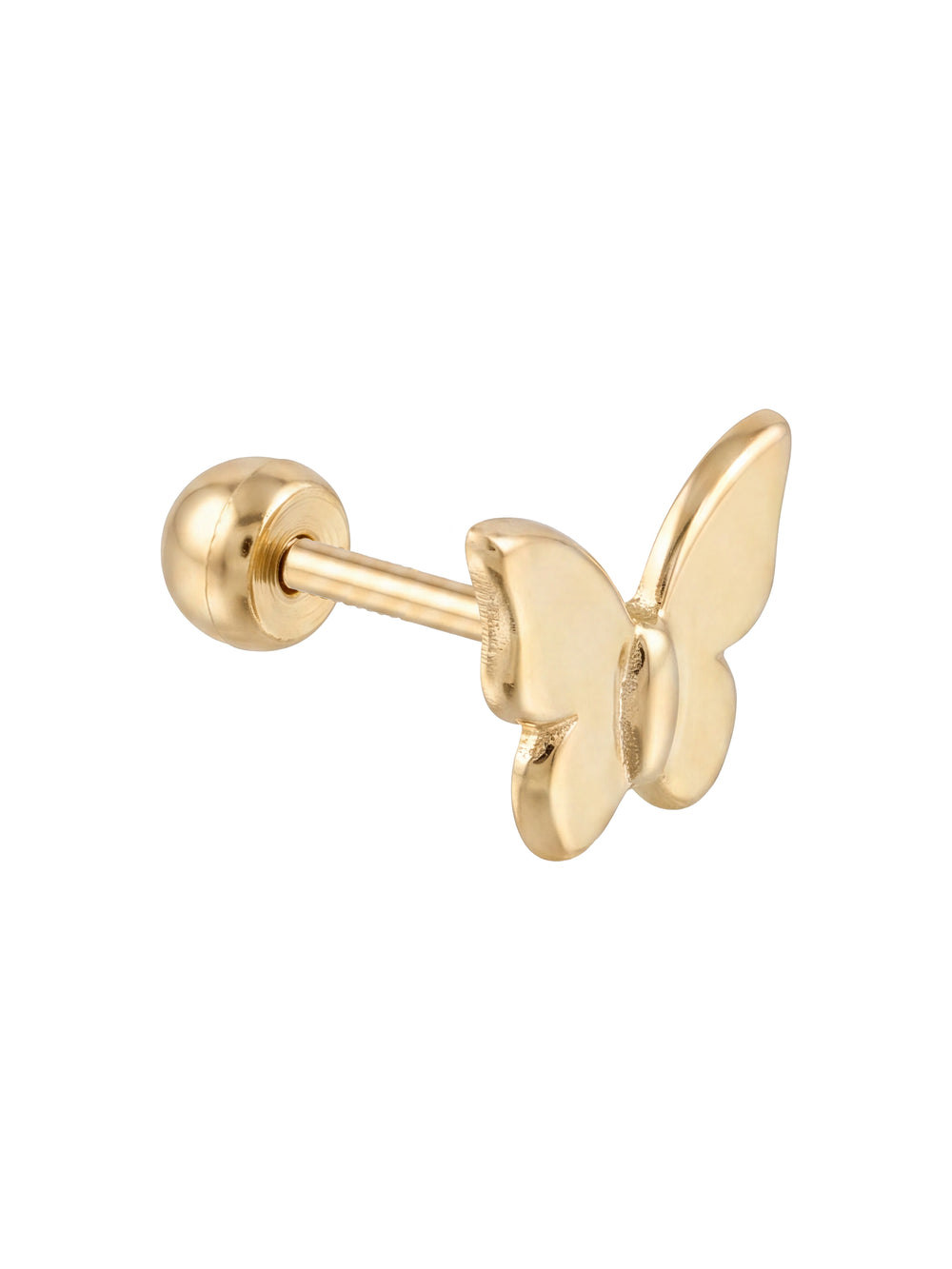 Broquel Mariposa Monarca Lisa Oro 10k