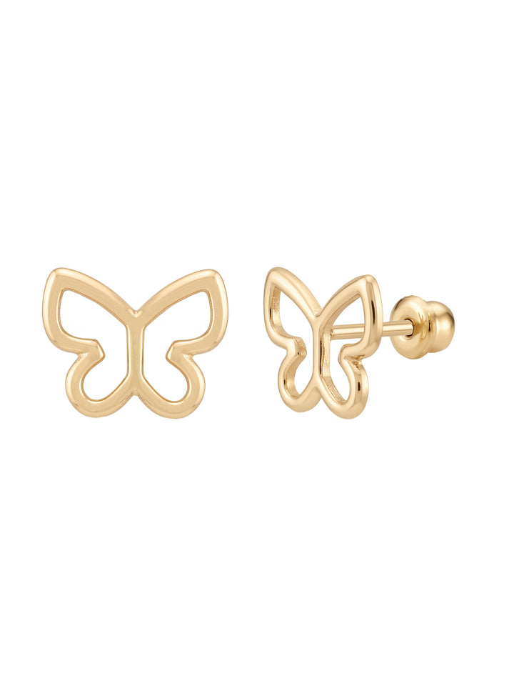 Broquel Contorno Mariposa Oro 10k