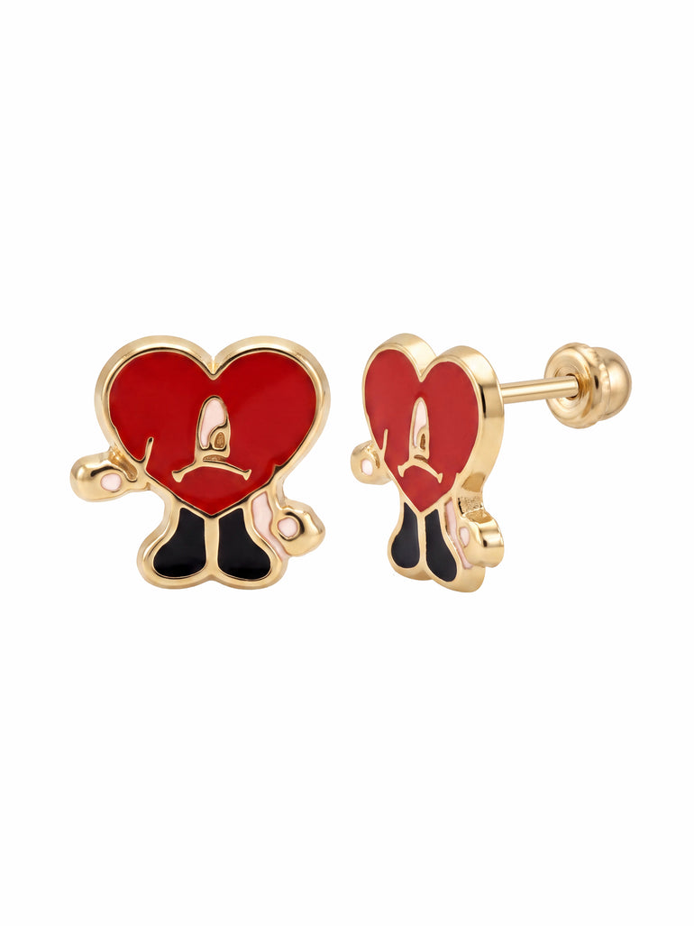 Broquel Corazon Bad Bunny Oro 10k