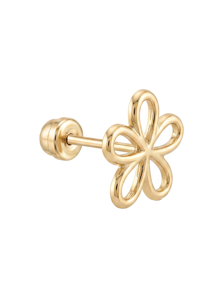 Broquel Contorno Flor Margarita Oro 10k