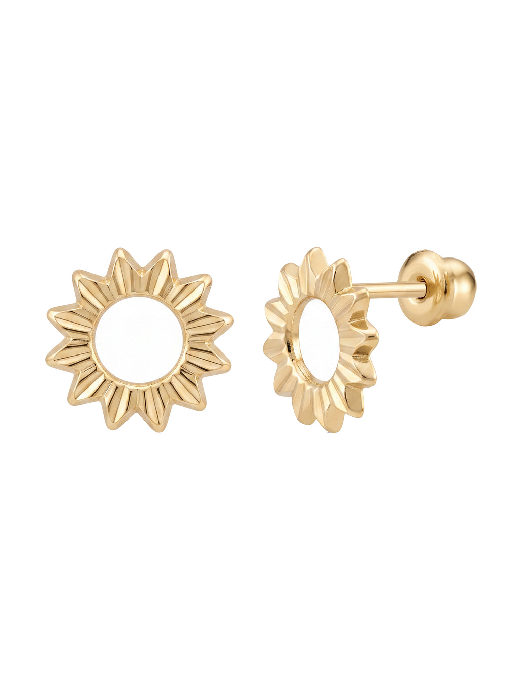 Broquel Contorno Sol Oro 10k