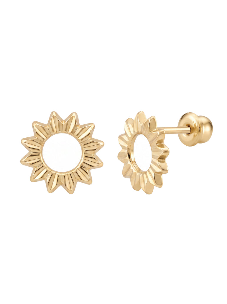 Broquel Contorno Sol Oro 10k