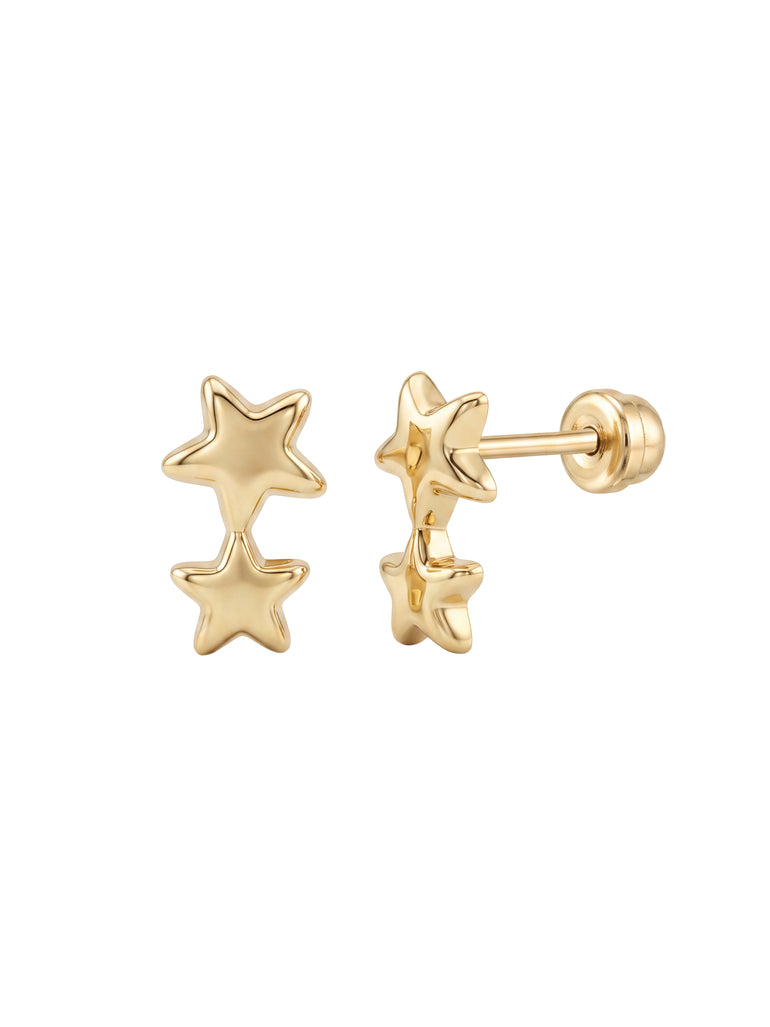 Broquel Doble Estrella Oro 10k