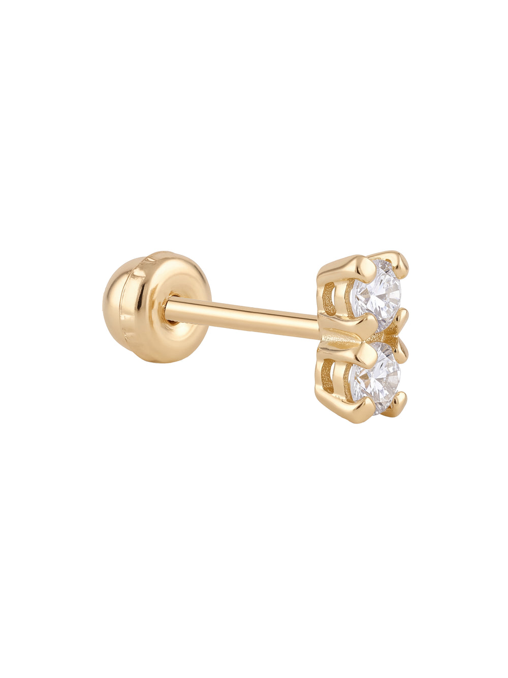 Broquel Doble Mini Zirconia Oro 10k