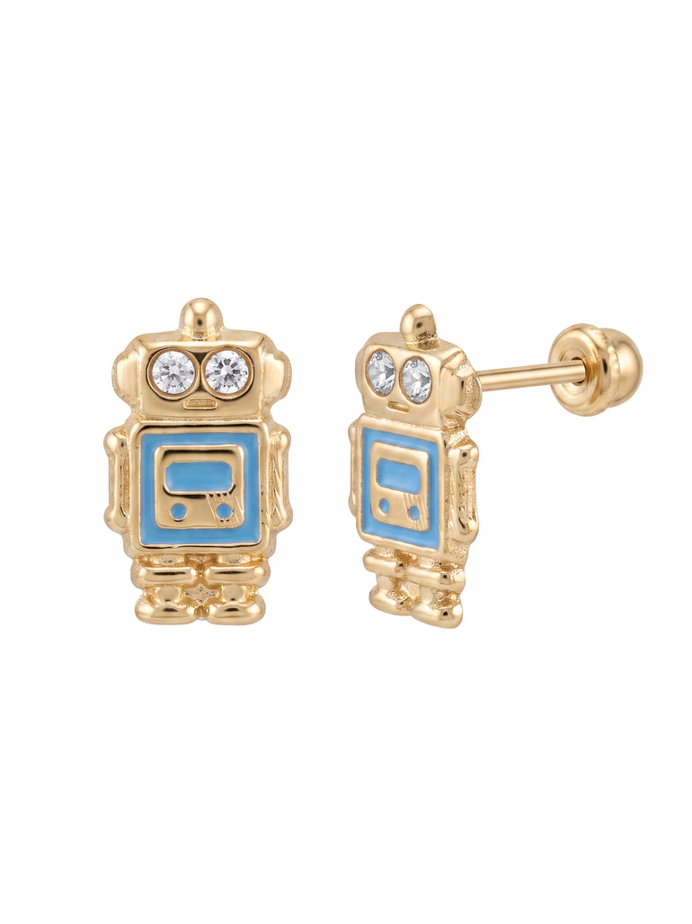 Broquel Robot Celeste Oro 10k