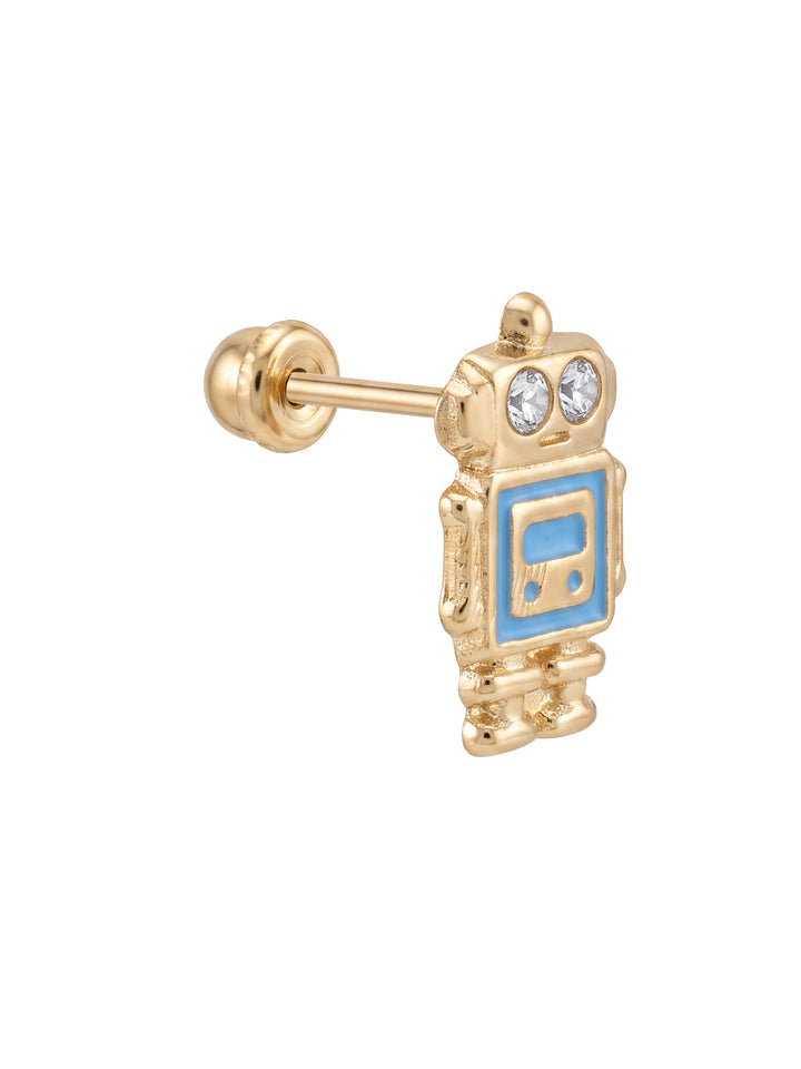 Broquel Robot Celeste Oro 10k