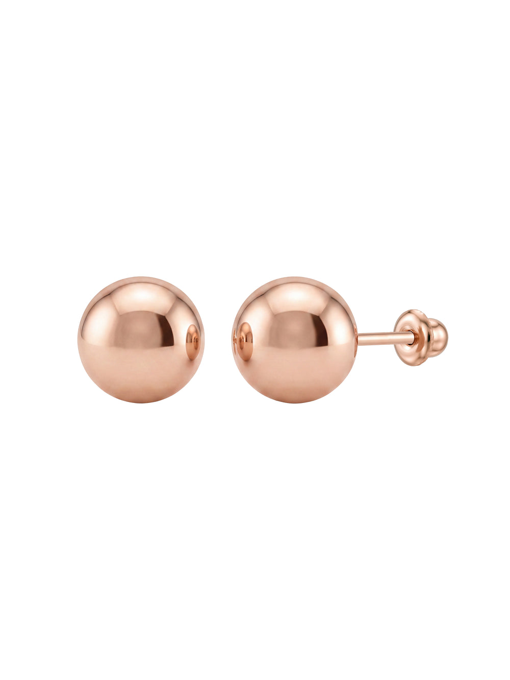 Broquel Bolita Oro Rosa 10k