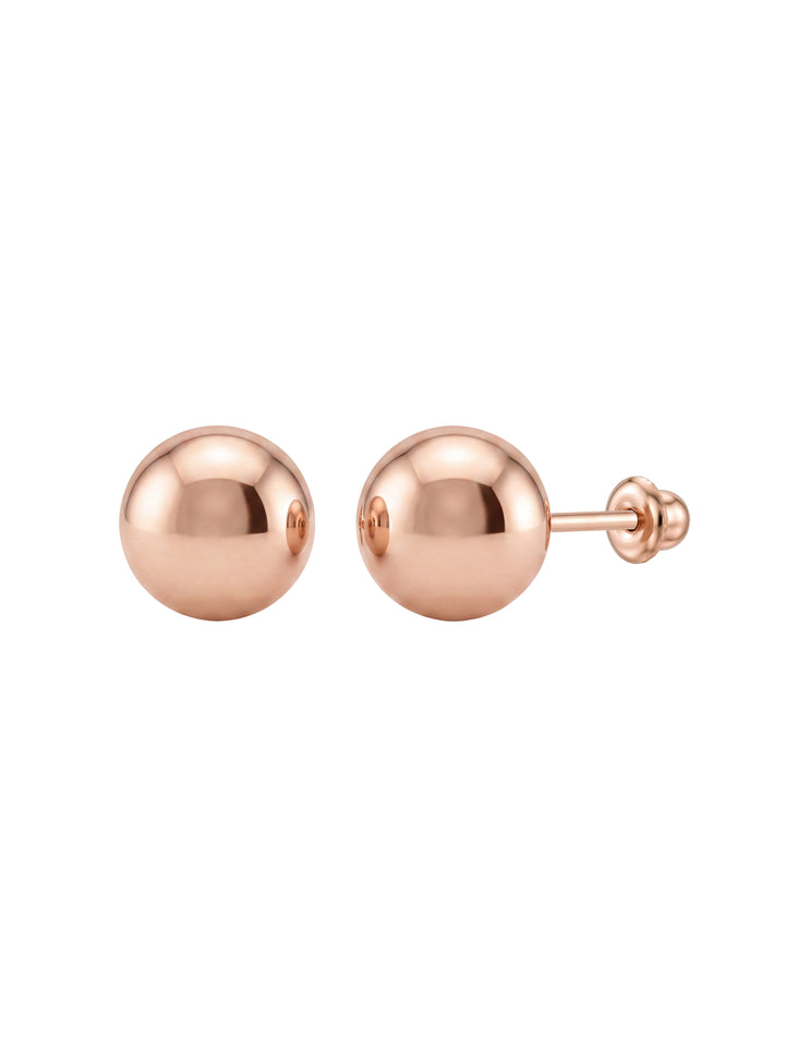 Broquel Bolita Oro Rosa 10k