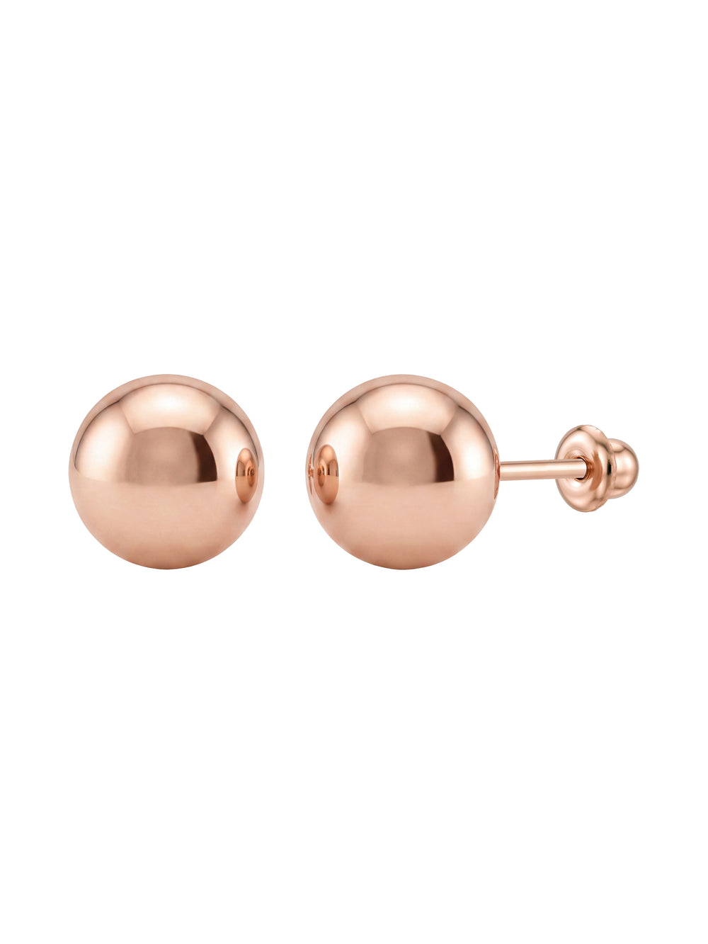 Broquel Bolita Oro Rosa 10k