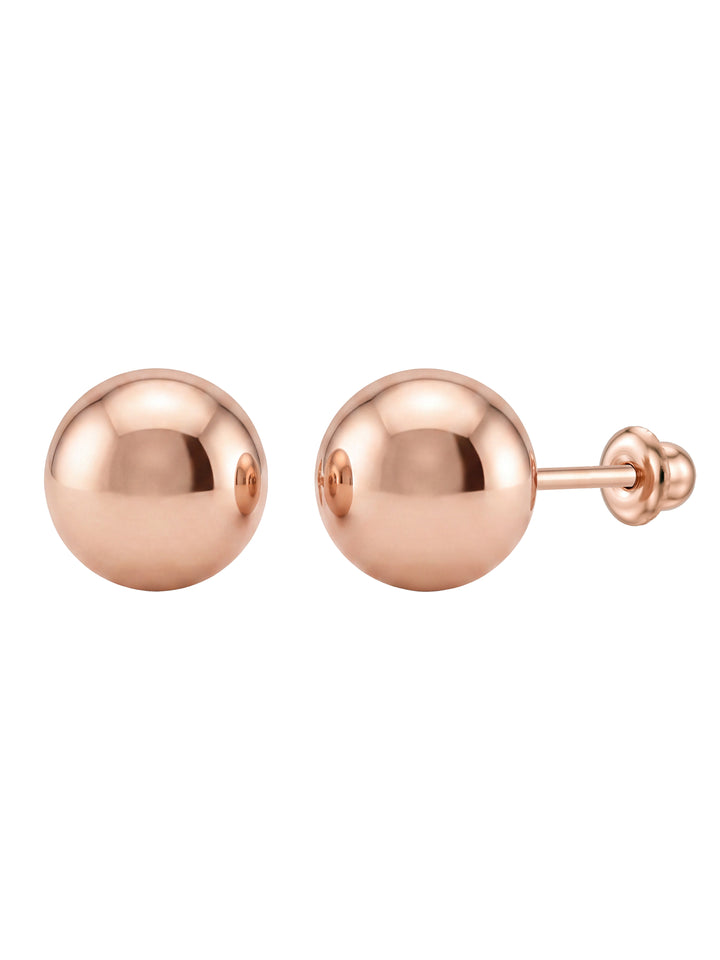 Broquel Bolita Oro Rosa 10k
