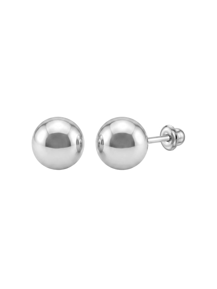 Broquel Bolita Oro Blanco 10k