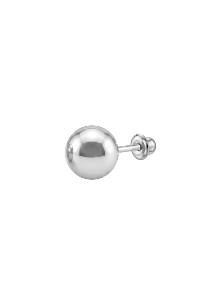 Broquel Bolita Oro Blanco 10k