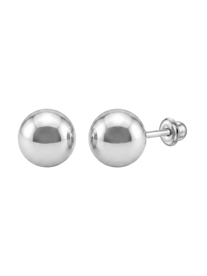Broquel Bolita Oro Blanco 10k
