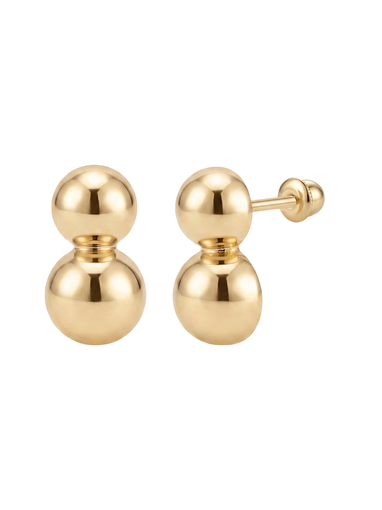 Broquel Doble Bolita Oro 10k