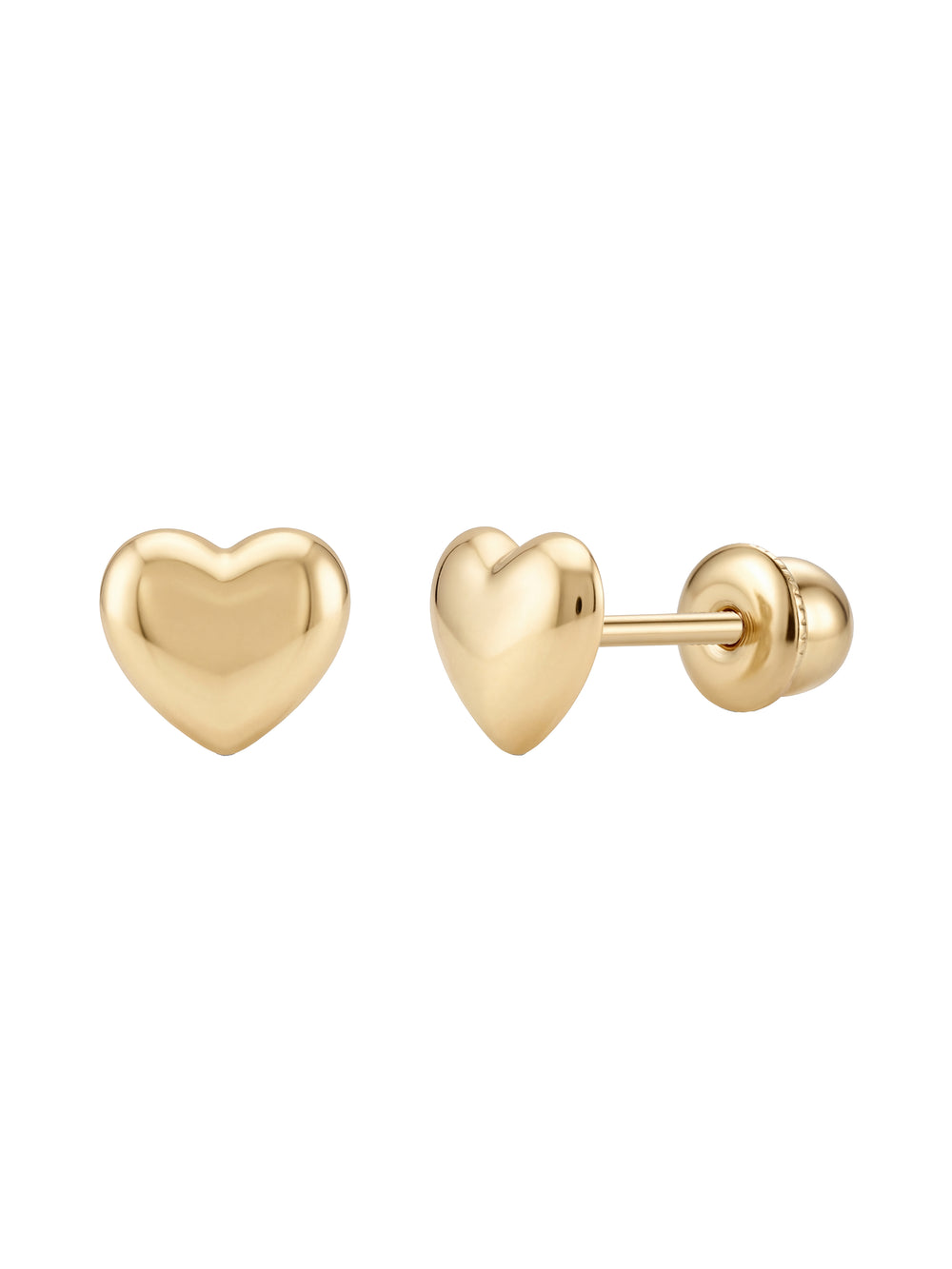 Broquel Mini Corazon Liso Oro 10k