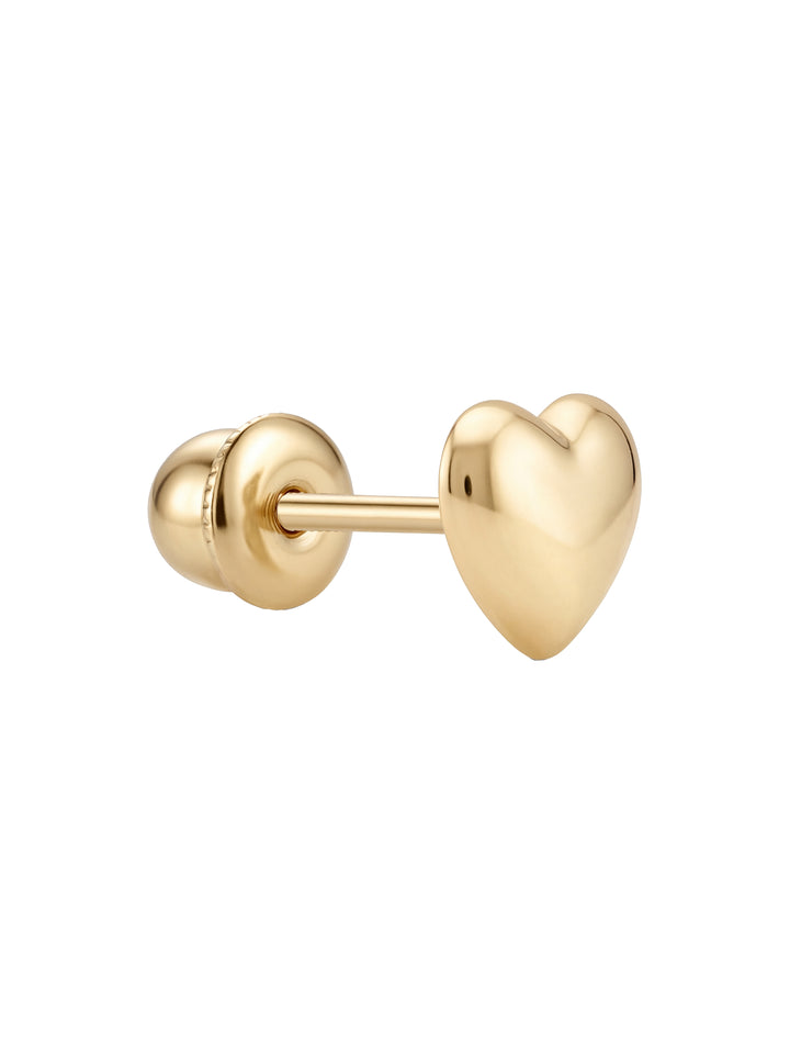 Broquel Mini Corazon Liso Oro 10k