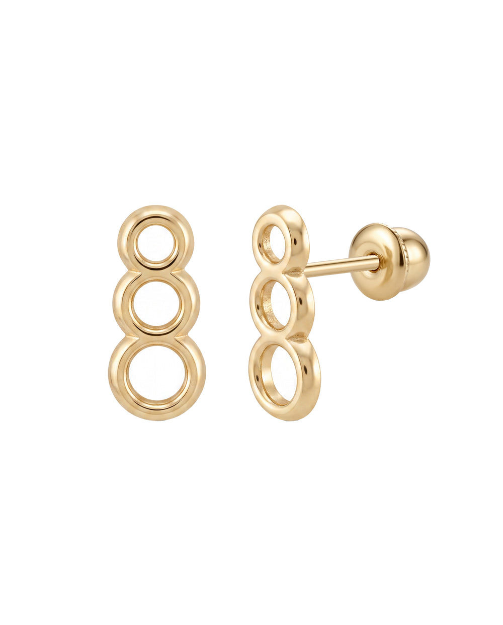 Broquel Triple Controrno Circulo Oro 10k