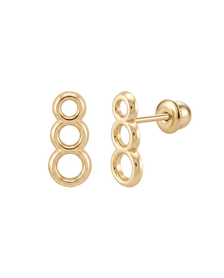 Broquel Triple Controrno Circulo Oro 10k
