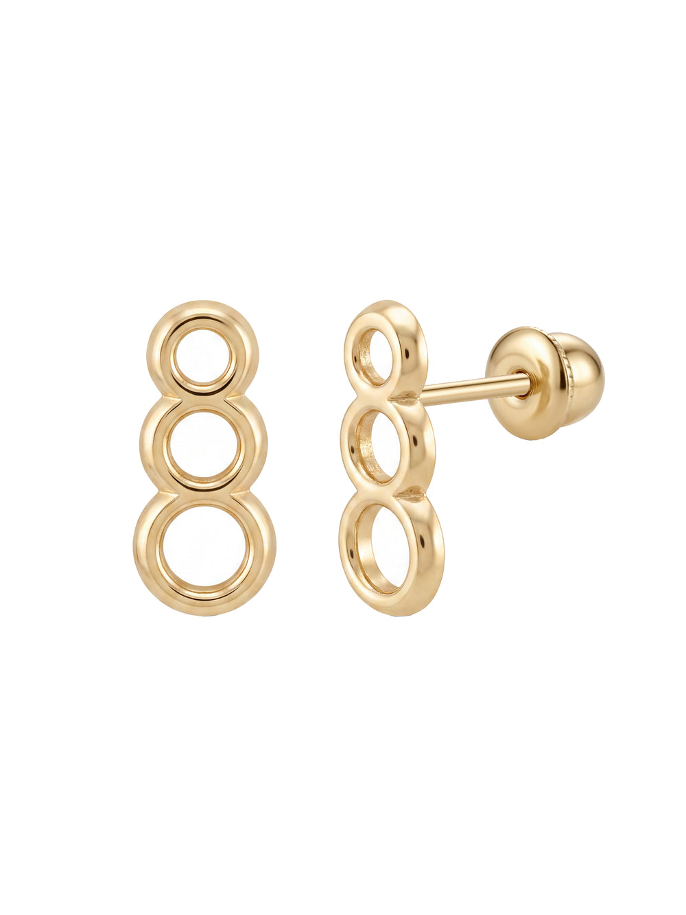 Broquel Triple Controrno Circulo Oro 10k