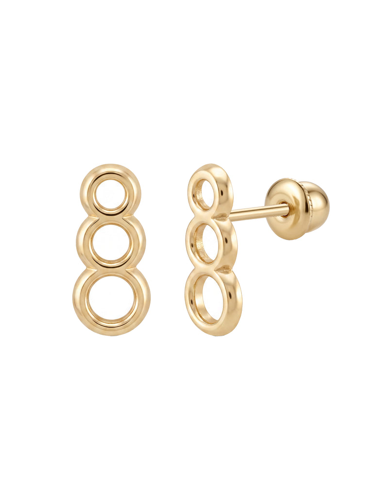Broquel Triple Controrno Circulo Oro 10k