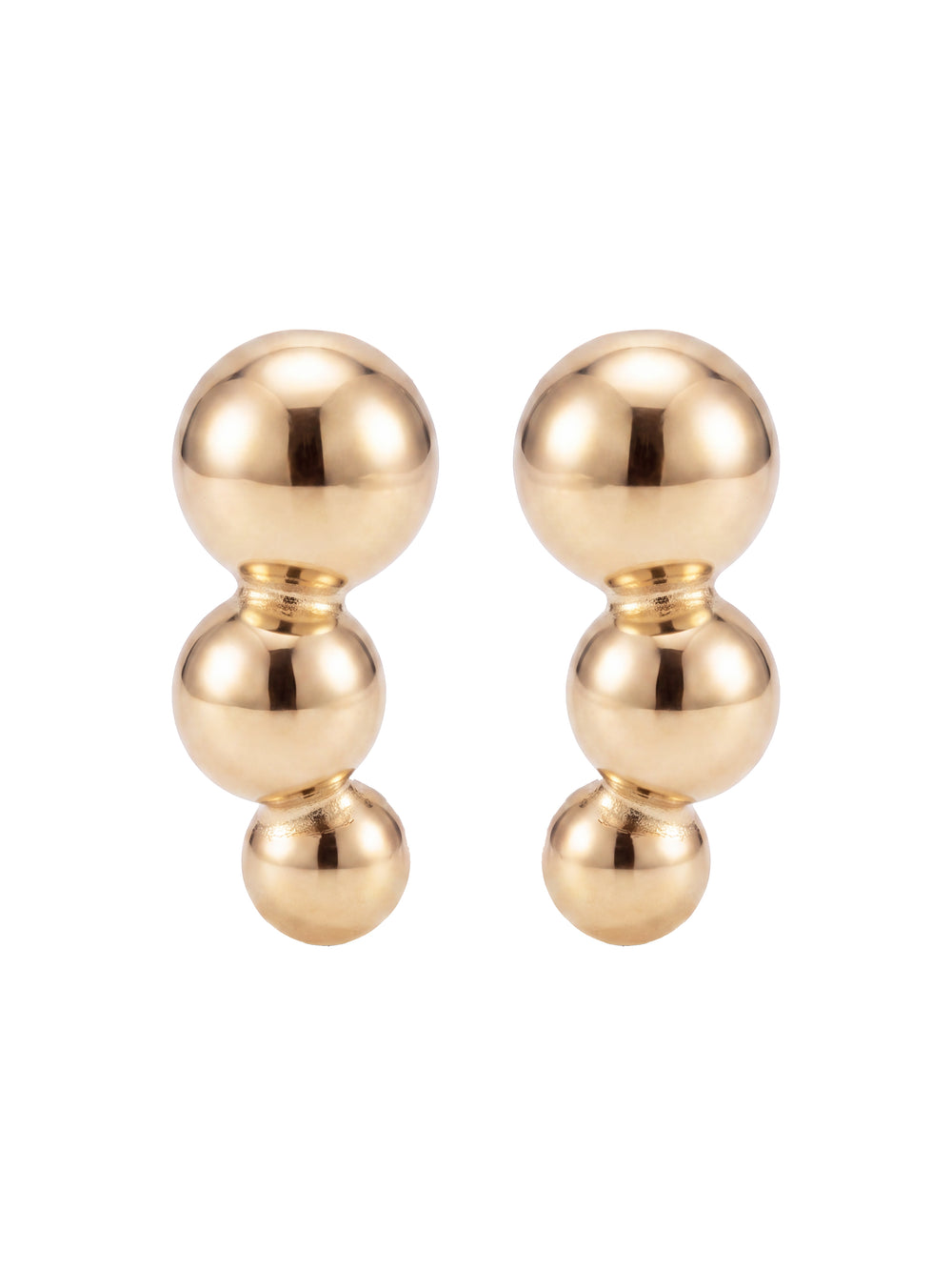 Broquel Triple Bolita Oro 14k