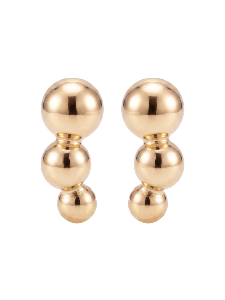 Broquel Triple Bolita Oro 10k
