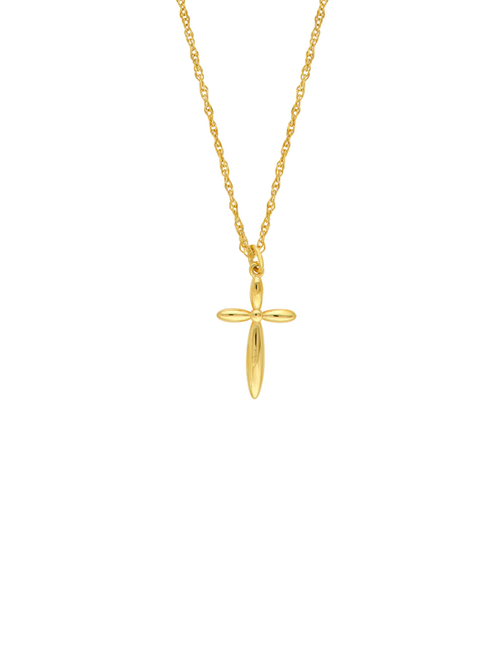 Collar Dije Cruz Redonda Oro 14k