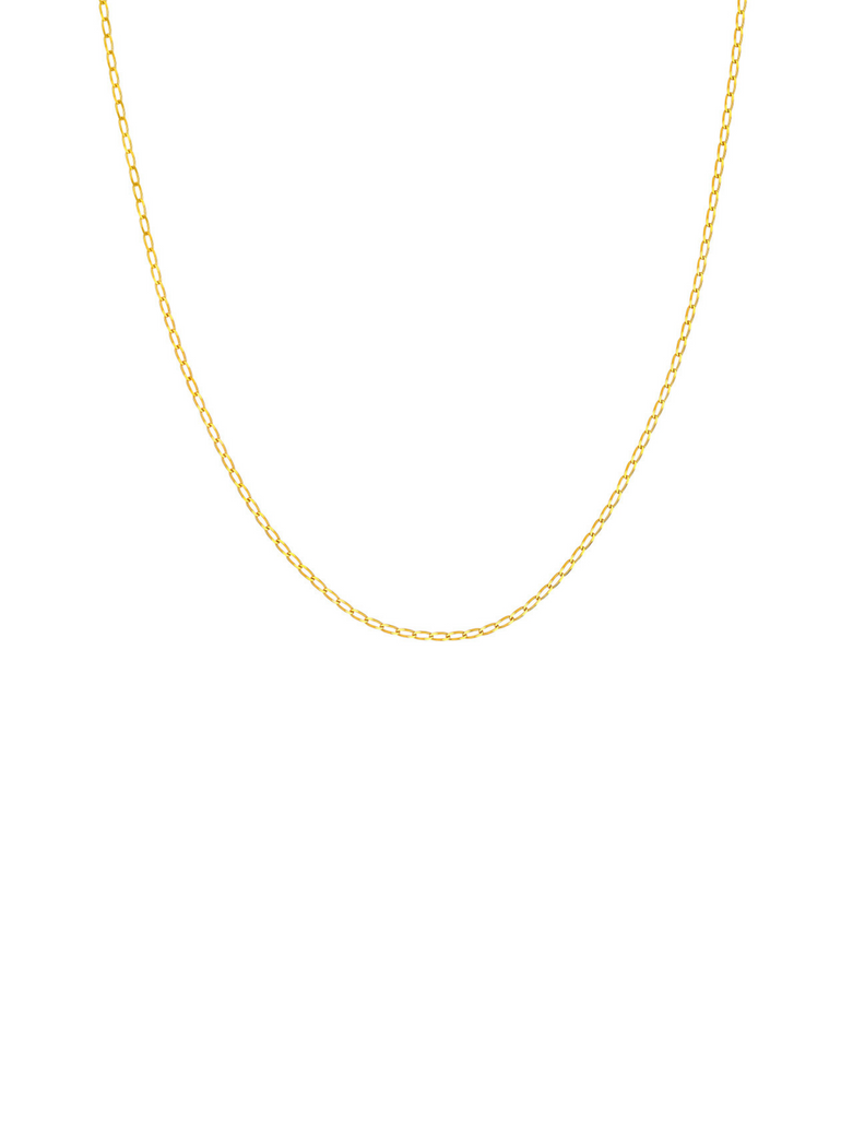 Collar Cadena Eslabones Planos Martillados Oro 14k