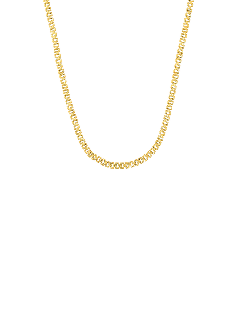 Collar Cadena Eslabones Pulidos Oro 14k